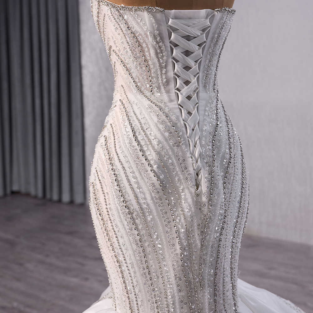 Crystal Square Collar Sequins Wedding Dress Wedding Dress Luxurious Weddings