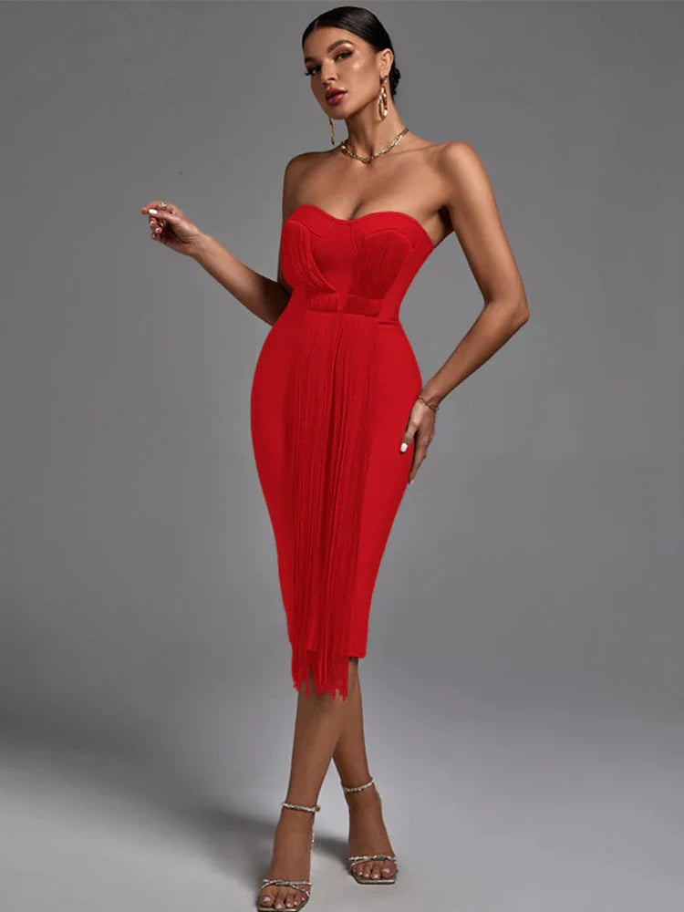 New Tassel Bandage Dress | Evening Dress Dresses Luxurious Weddings