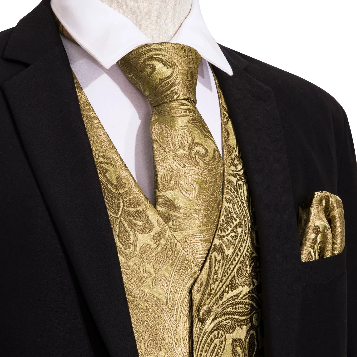 Men’s Luxury Silk Waistcoat Set | Gold Waistcoat Sets Luxurious Weddings