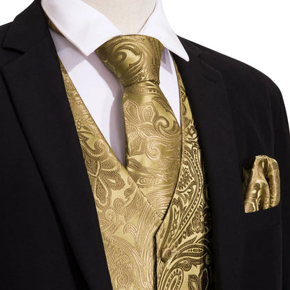 Men’s Luxury Silk Waistcoat Set | Gold Waistcoat Sets Luxurious Weddings