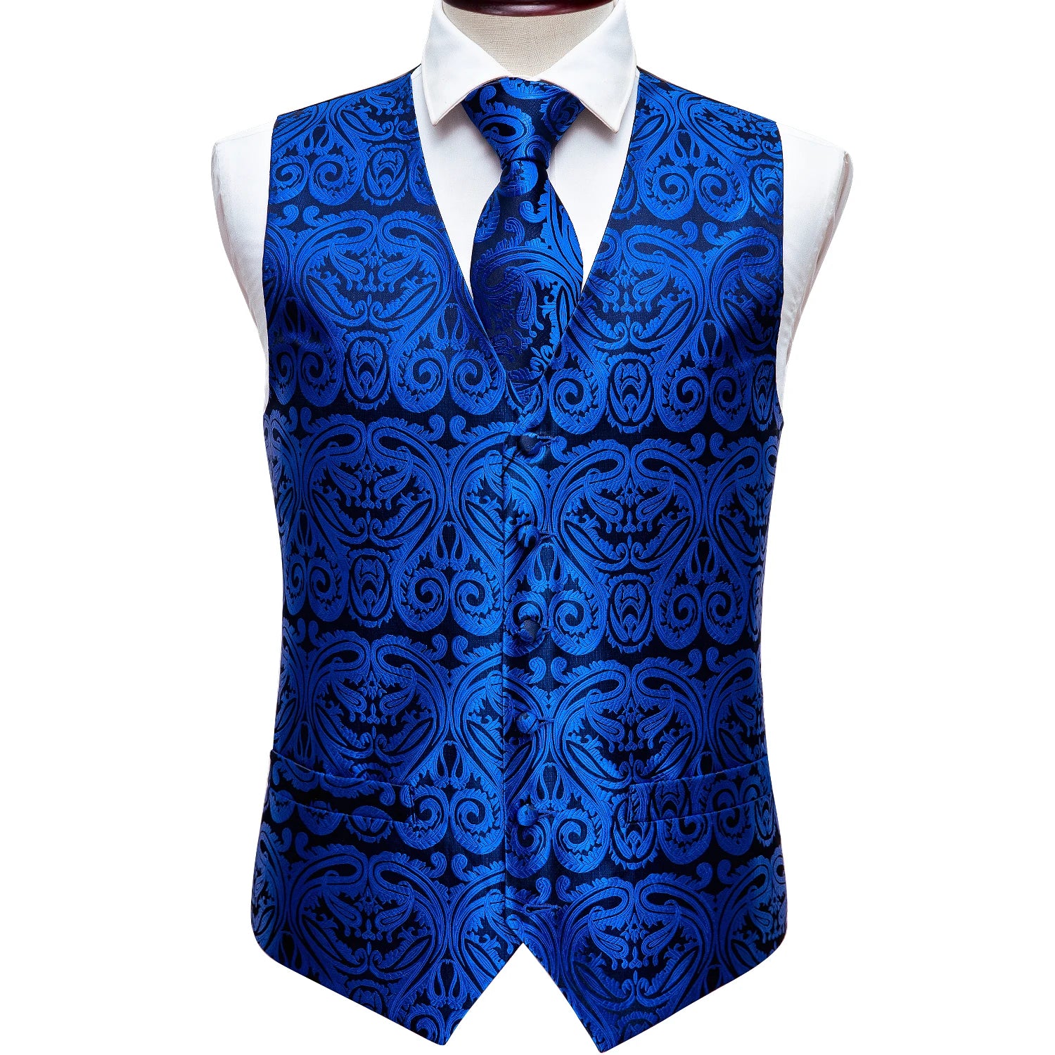 Men's Luxury Silk Waistcoat Set | Blue Waistcoat Luxurious Weddings