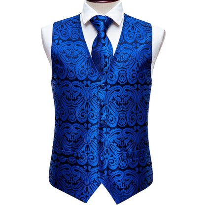 Men's Luxury Silk Waistcoat Set | Blue Waistcoat Luxurious Weddings