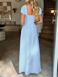 Devine Sweetheart Neck Short Sleeve Maxi Dress Maxi dresd Luxurious Weddings