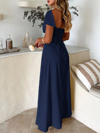 Devine Sweetheart Neck Short Sleeve Maxi Dress Maxi dresd Luxurious Weddings