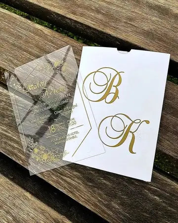 Custom Wedding Party Invitation Cards - Handmade Acrylic Wedding Invitations Luxurious Weddings