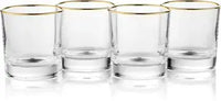 Gold-Rimmed Whiskey Tumblers Set Of 4 whiskey glasses Luxurious Weddings