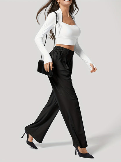Wide Leg Pants with Pockets Pants Luxurious Weddings