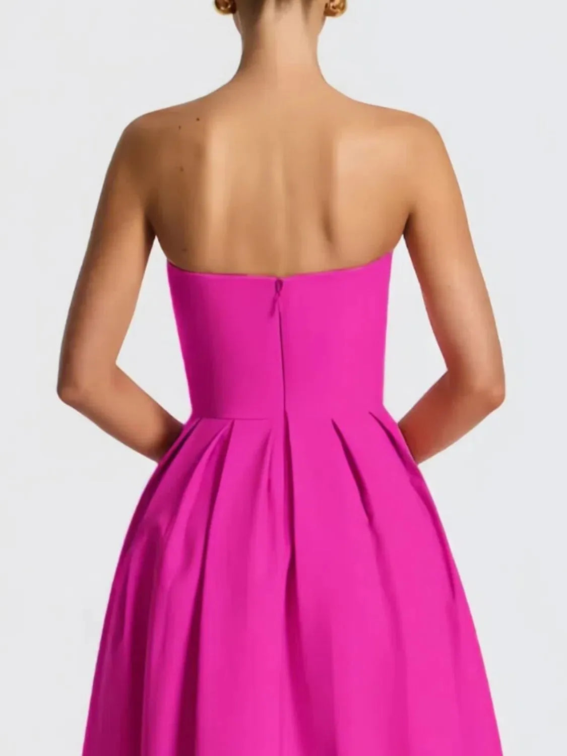 Solid Color Tube Midi Dress Summer Dress Luxurious Weddings