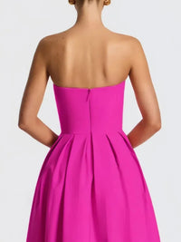 Solid Color Tube Midi Dress Summer Dress Luxurious Weddings