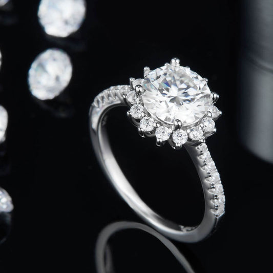 2 Carat Moissanite 925 Sterling Silver Ring Rings Luxurious Weddings