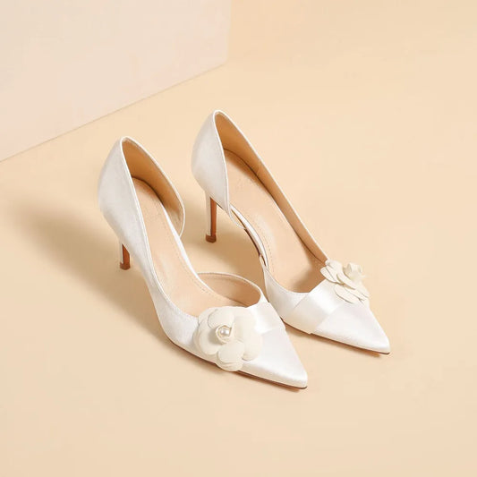 Point Toe Stiletto Pumps Bridal Shoes Luxurious Weddings