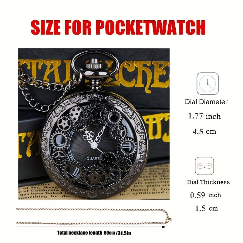 Vintage Steampunk Pocket Watch - Perfect Xmas Gift for Men & Women! Luxurious Weddings