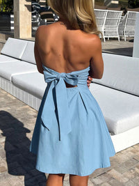 Devine Bow Back Tube Mini Dress Mini dress Luxurious Weddings