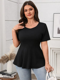 Plus Size Bow Back Short Sleeve Blouse Plus size blouse Luxurious Weddings
