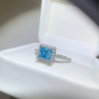 2 Carat Moissanite 925 Sterling Silver Square Shape Ring men's rings Luxurious Weddings