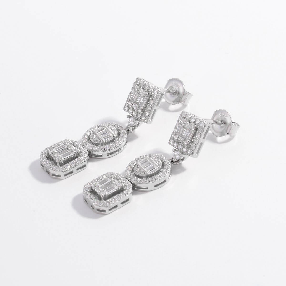 925 Sterling Silver Inlaid Zircon Earrings Earrings Luxurious Weddings