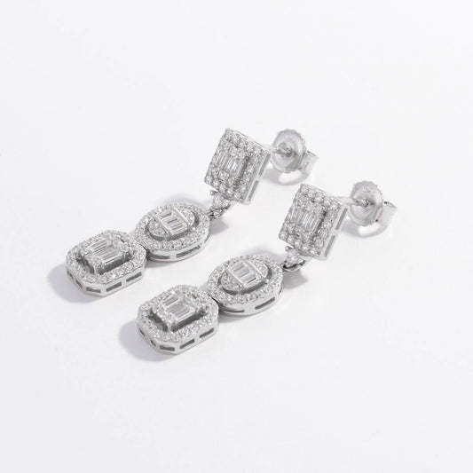 925 Sterling Silver Inlaid Zircon Earrings Earrings Luxurious Weddings