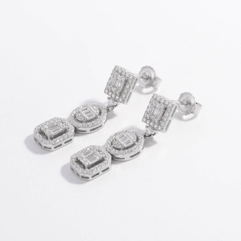 925 Sterling Silver Inlaid Zircon Earrings Earrings Luxurious Weddings