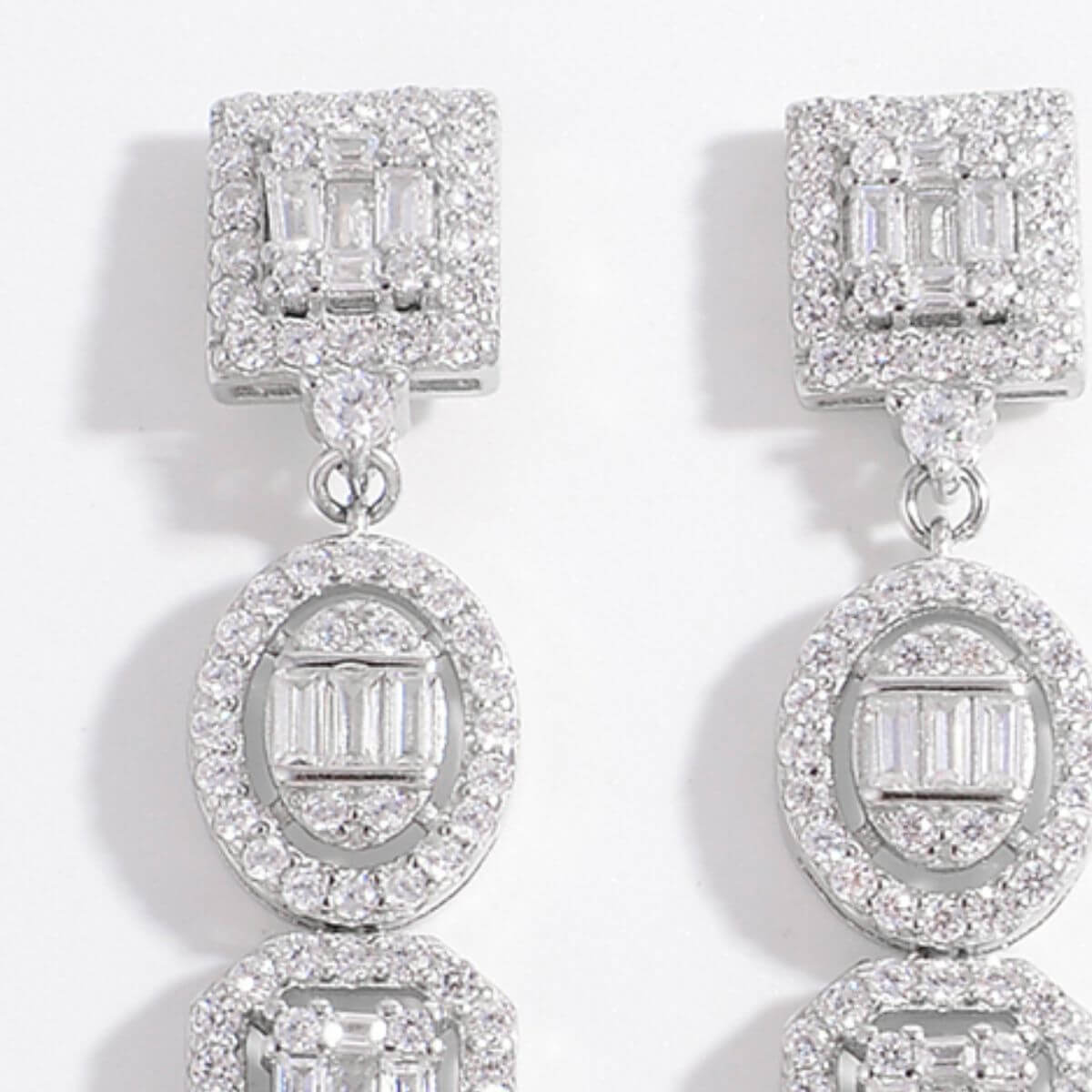 925 Sterling Silver Inlaid Zircon Earrings Earrings Luxurious Weddings