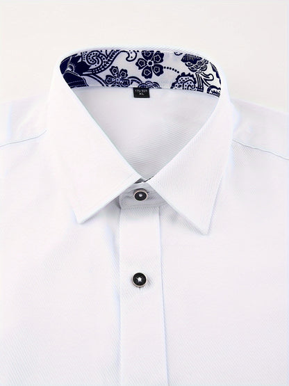 Men's Long Sleeve Tuxedo Shirt for Spring & Autumn Men's Formal Shirts Luxurious Weddings