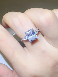 3 Carat Moissanite 925 Sterling Silver Square Shape Ring rings Luxurious Weddings