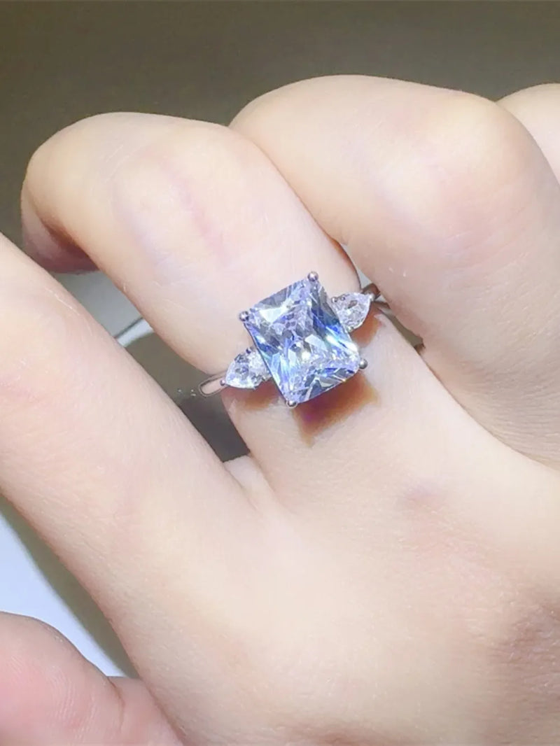 3 Carat Moissanite 925 Sterling Silver Square Shape Ring rings Luxurious Weddings