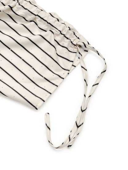 Drawstring Striped Half Sleeve Blouse Blouse Luxurious Weddings