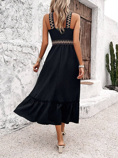 Devine Ruffled Slit Sleeveless Midi Dress Midi dresses Luxurious Weddings