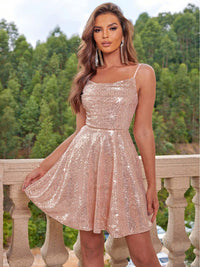 Sequin Tie Back Cami Dress Dresses/Sequin Dresses Luxurious Weddings
