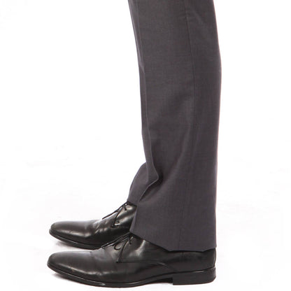Slim Fit Flat Front Solid Color Formal Dress Pants Drk Grey Dress Pants Luxurious Weddings