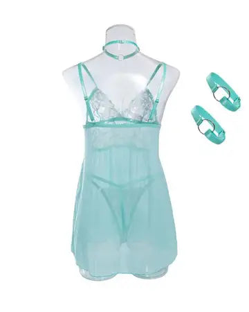 Floral Pattern Sheer Mesh Patch Babydoll Women's Clothing Luxurious Weddings
