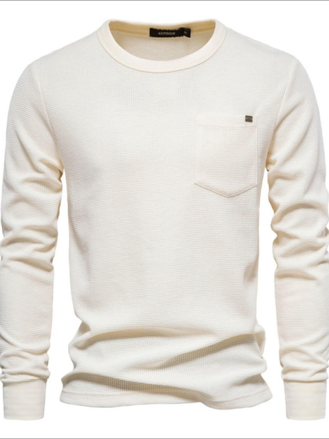 Men's Waffle-Knit Round Neck T-Shirt Men's Tshirts Luxurious Weddings