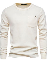 Men's Waffle-Knit Round Neck T-Shirt Men's Tshirts Luxurious Weddings