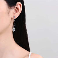 2 Carat Moissanite Zircon 925 Sterling Silver Heart Earrings Earrings Luxurious Weddings