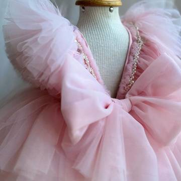 Year-Old Beaded Flower Princess Dress Girls' Veil Dress Sweet girls dress Luxurious Weddings