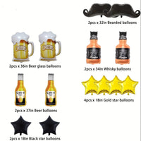 Beer Mylar Helium Balloon Set - 14pcs Balloons Luxurious Weddings