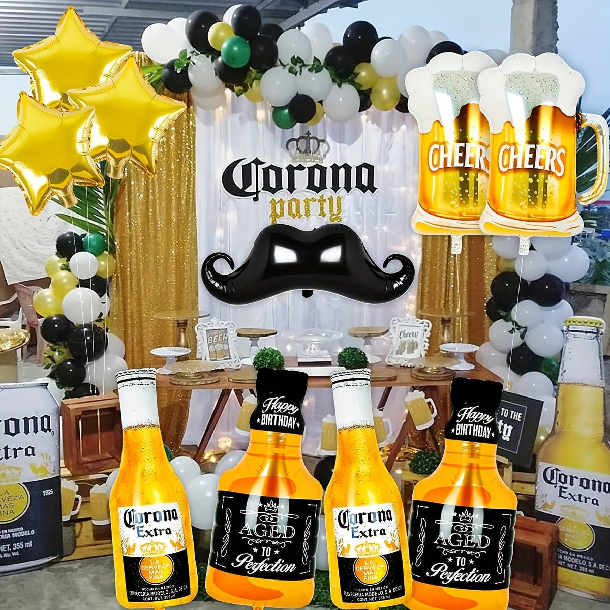Beer Mylar Helium Balloon Set - 14pcs Balloons Luxurious Weddings