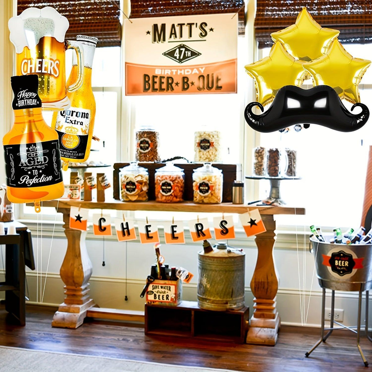 Beer Mylar Helium Balloon Set - 14pcs Balloons Luxurious Weddings