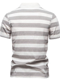 Men's Contrast Striped Short Sleeve Polo Men's Polos Luxurious Weddings