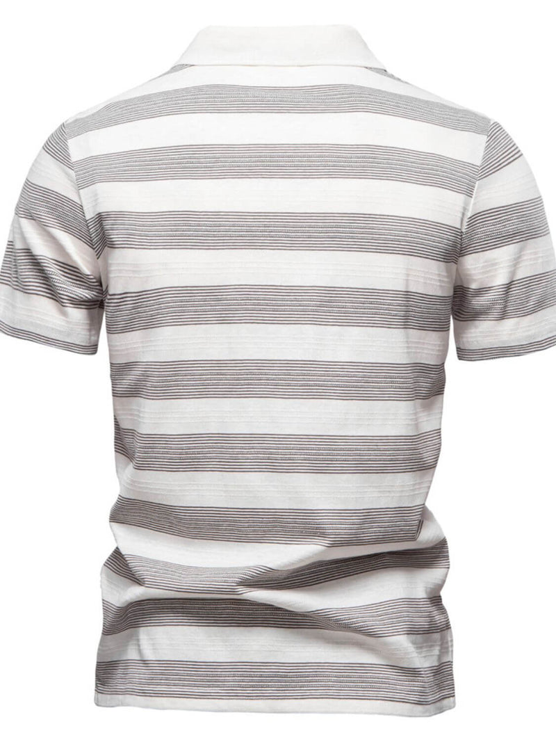 Men's Contrast Striped Short Sleeve Polo Men's Polos Luxurious Weddings