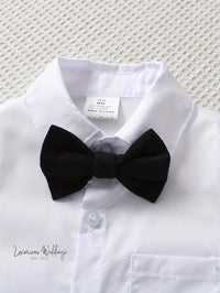 Boys Formal Outfit Set - Long Sleeve, Leaves Print, Bowtie,Vest Luxurious Weddings