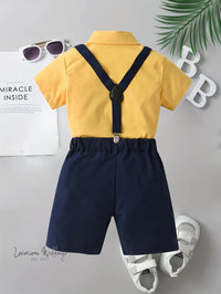 Boys Formal Outfit Set - Shirt, Bowtie, Pants, and Suspenders Luxurious Weddings