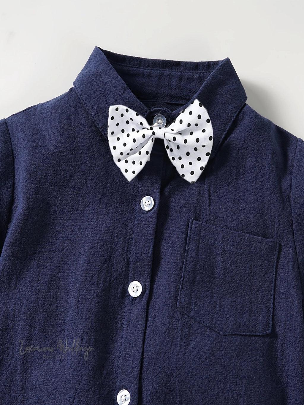 Boys Formal Outfit Set - Shirt, Bowtie, Pants, and Suspenders Luxurious Weddings