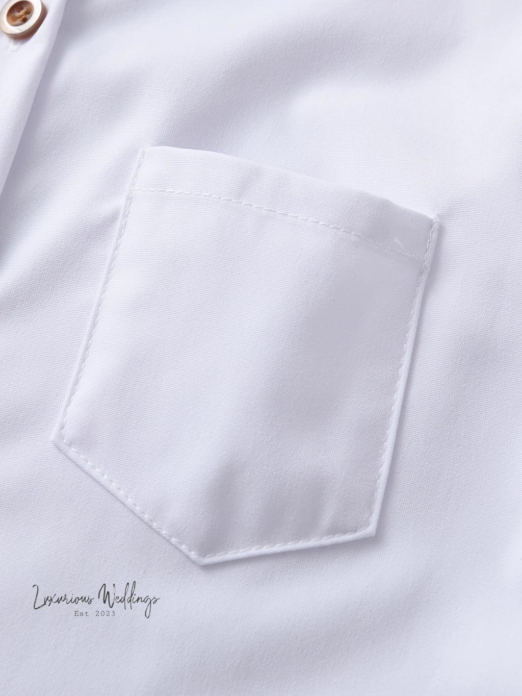 Boys Formal Outfit Set - Shirt, Bowtie, Pants, and Suspenders Luxurious Weddings