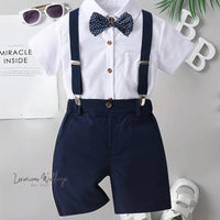Boys Formal Outfit Set - Shirt, Bowtie, Pants, and Suspenders Luxurious Weddings