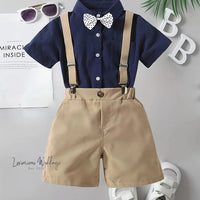 Boys Formal Outfit Set - Shirt, Bowtie, Pants, and Suspenders Luxurious Weddings