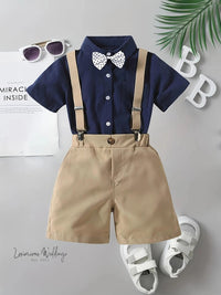 Boys Formal Outfit Set - Shirt, Bowtie, Pants, and Suspenders Luxurious Weddings