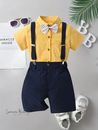 Boys Formal Outfit Set - Shirt, Bowtie, Pants, and Suspenders Luxurious Weddings