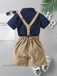 Boys Formal Outfit Set - Shirt, Bowtie, Pants, and Suspenders Luxurious Weddings