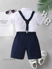 Boys Formal Outfit Set - Shirt, Bowtie, Pants, and Suspenders Luxurious Weddings